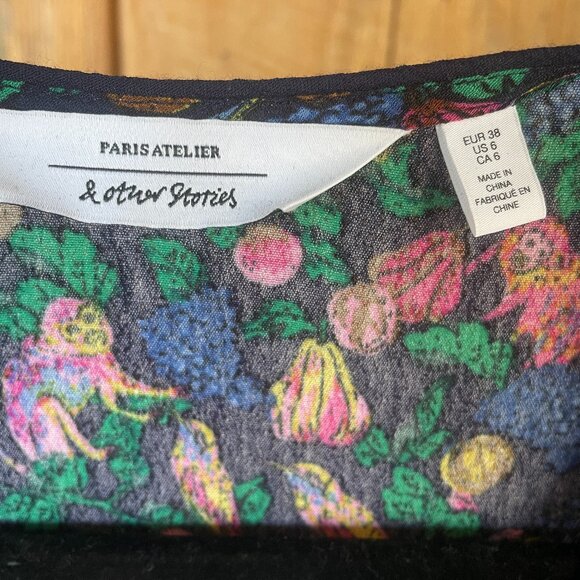 & Other Stories I  Tropical Jungle Animal Print Wrap Dress I Size EUR 38, US 6 - Picture 4 of 5